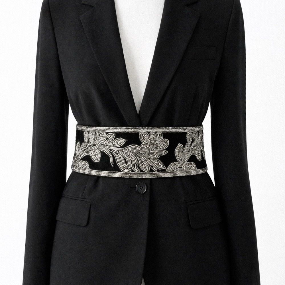 80’s Vintage Silver Embellished Belt